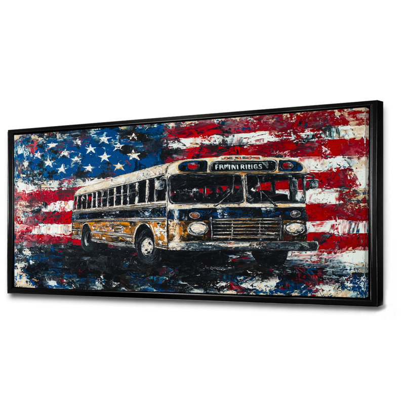 «Labibah - USA Patriotist», art mural encadré, H 28 po x l 60 po, Floater Framed, Noir