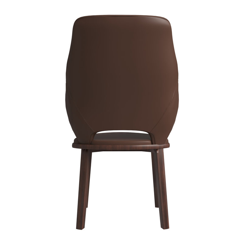 Chaise de salle à manger Kashley Mid-Century, Marron foncé, Simple
