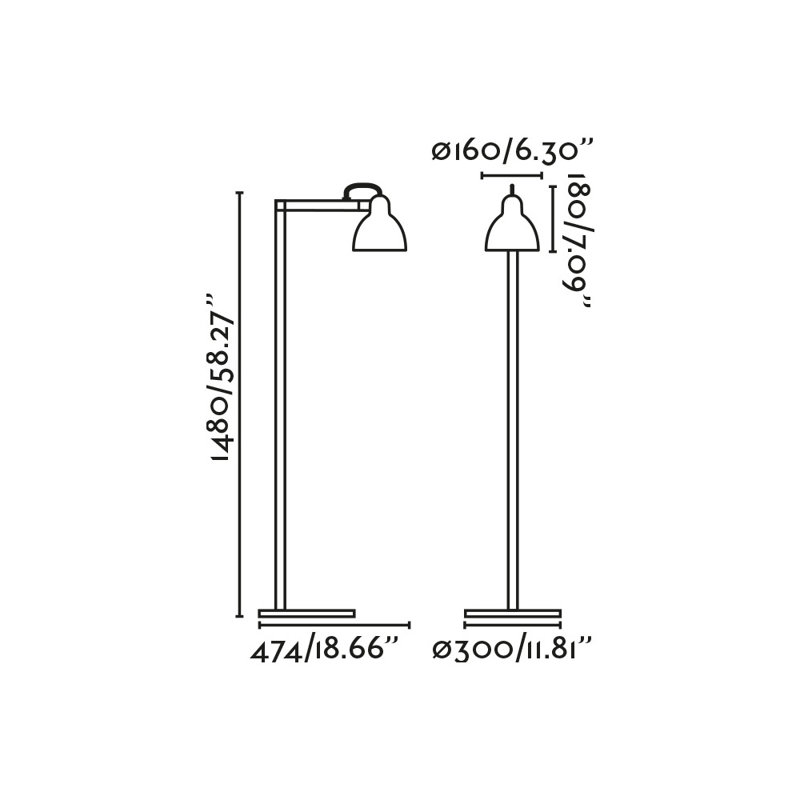 Venice Floor Lamp, Gloss Black