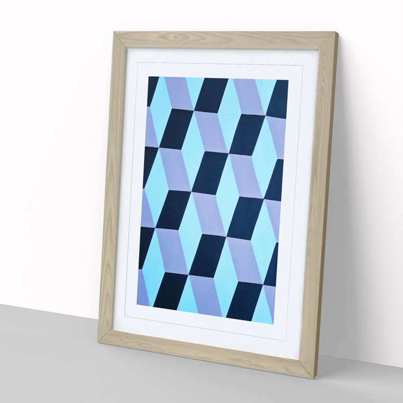 State Harlequin - Picture Frame Graphic Art, Oak, 90cm H x 65cm W x 2cm D