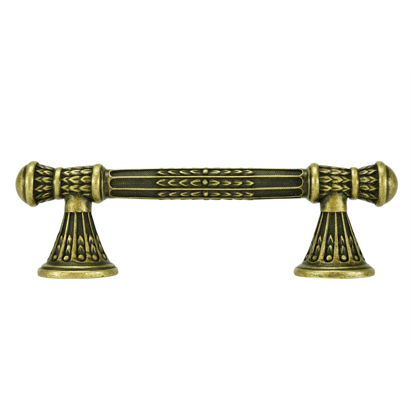 ASTORIA 3-1/2" CENTER TO CENTER PULL IN BURNISHED PLATE, Antique Brass