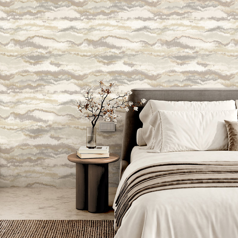 Horizon Abstract Luxury Wallpaper, Beige