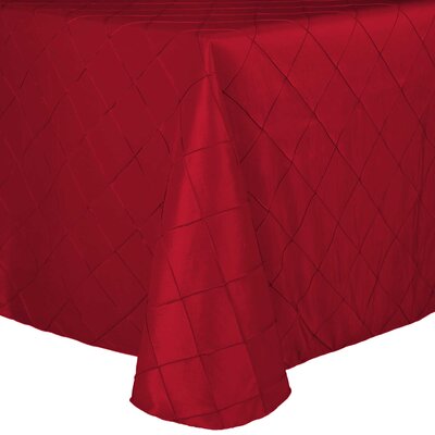 Ultimate Textile -5 Pack- Embroidered Pintuck Taffeta 108 X 108-Inch Square Tablecloth With Rounded Corners Holiday Red -  5PKS-108SQ-111