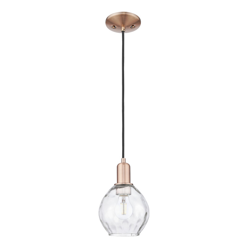 Arcadia - Amaaya - Mini-luminaire suspendu à cordon 1 lumière 6 po, H 9,33 po x l 6 po x P 6 po, Cuivre antique