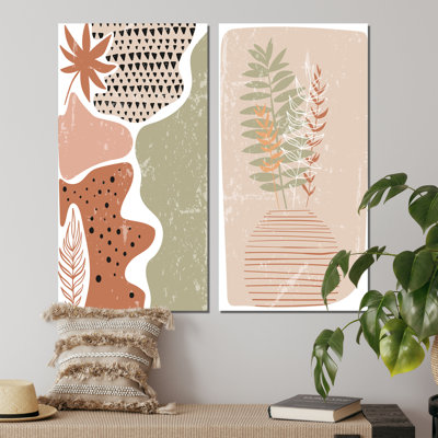 Creative Aesthetic Vintage Leaves I - ensemble de 2 peintures
