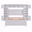 Structure de lit double en bois, armoire tout-en-un, tablette