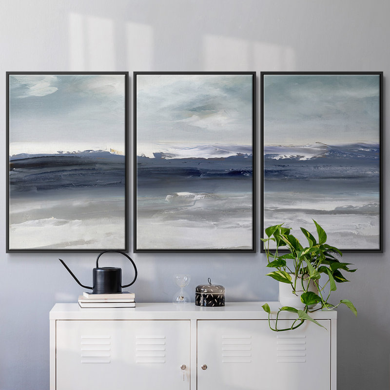 Beachcombers Paradise, reproduction sur toile 3 pièces, H 24 po x l 48 po x P 2 po, Noir
