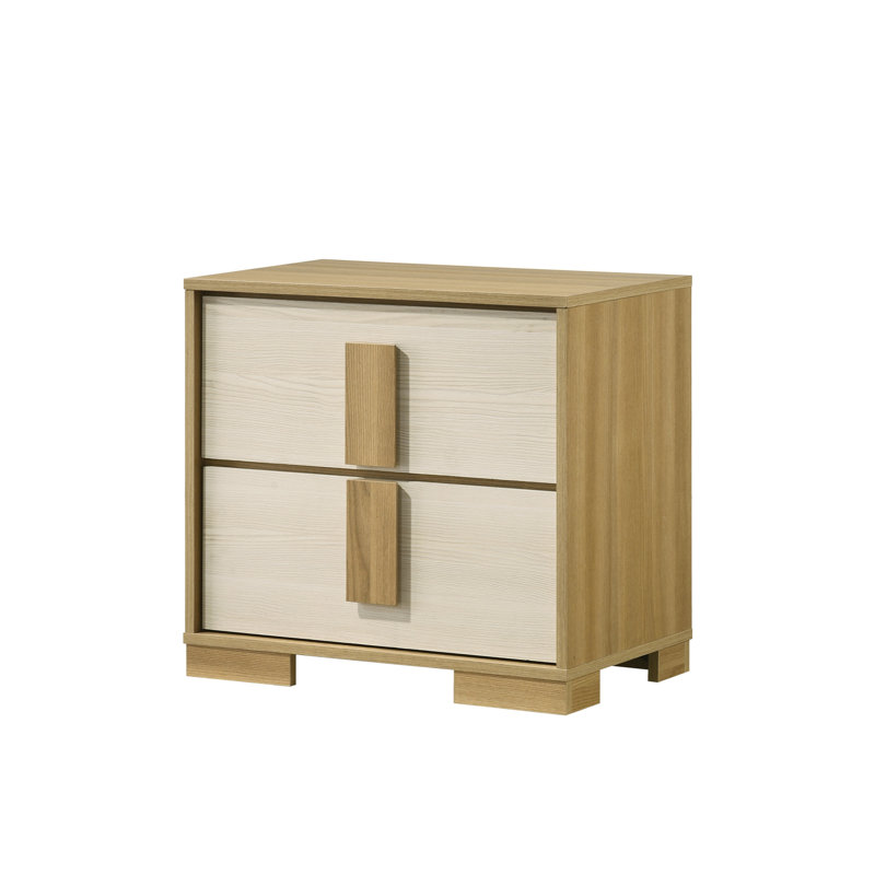 Ensemble de chambre à coucher 6 pièces Boone - Grand lit avec commode, miroir, commode et 2 tables de chevet, Grand