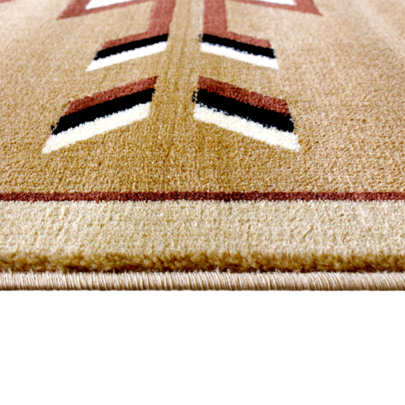Tapis d'intérieur à motif polyvalent de style sud-ouest Akyah, Rectangle 6 pi x 9 pi