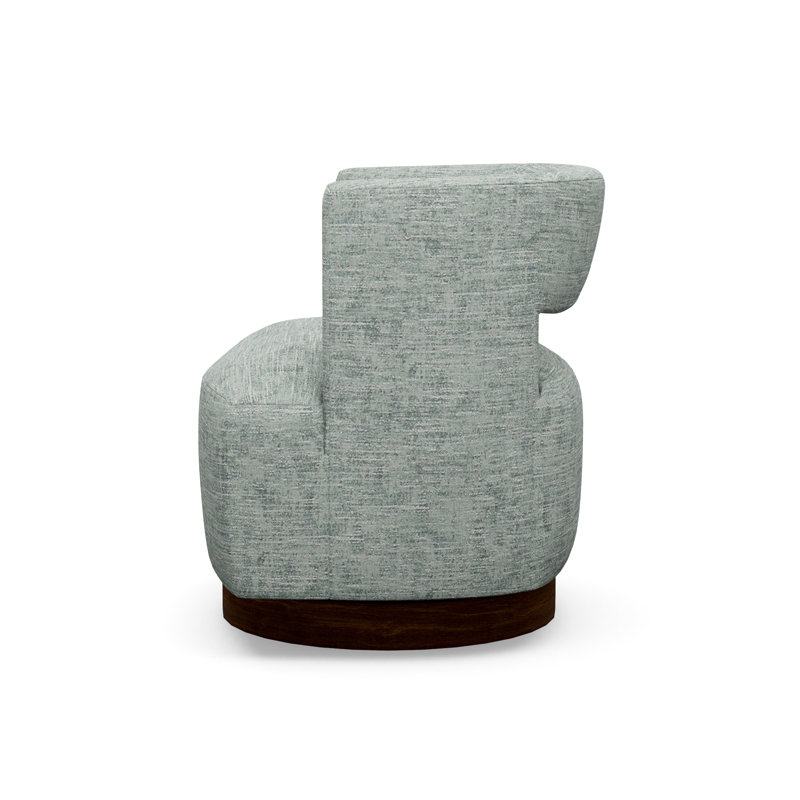Crystle Swivel Barrel Chair, 9637-49, Walnut