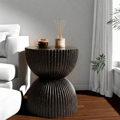 Tables d'appoint modernes, table d'appoint en sablier beige MGO pour la décoration intérieure et extérieure