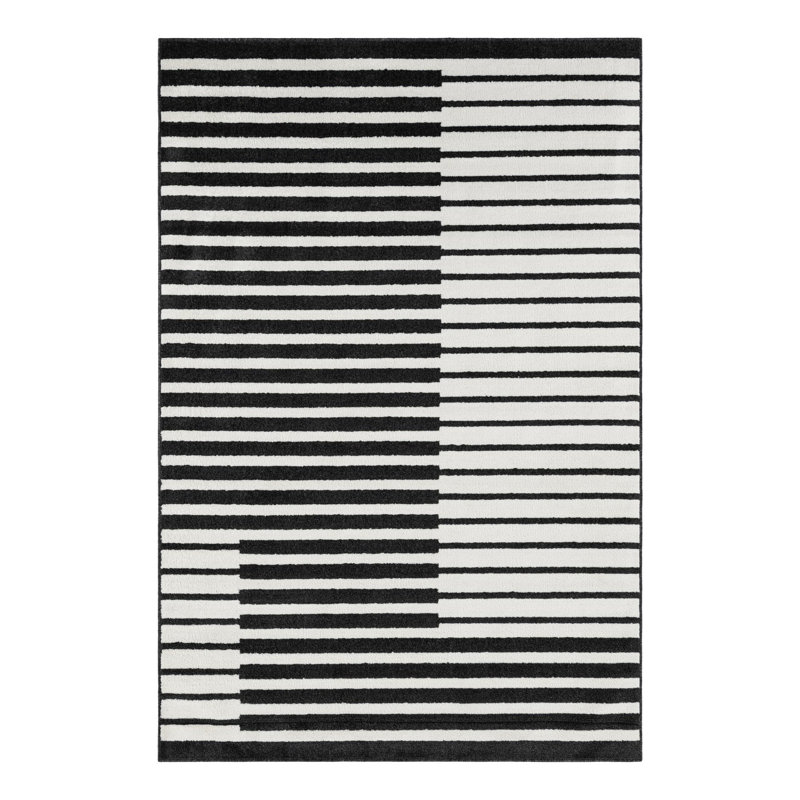 Latitude Run® Namsen Nikolis Rug Black, Rectangle 6'1" x 9'