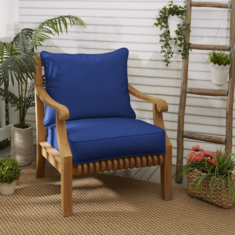 Strasse Desma Indoor/Outdoor Sunbrella Seat/Back Cushion, 5" H x 23" W x 25" D, Sunbrella - Canvas True Blue