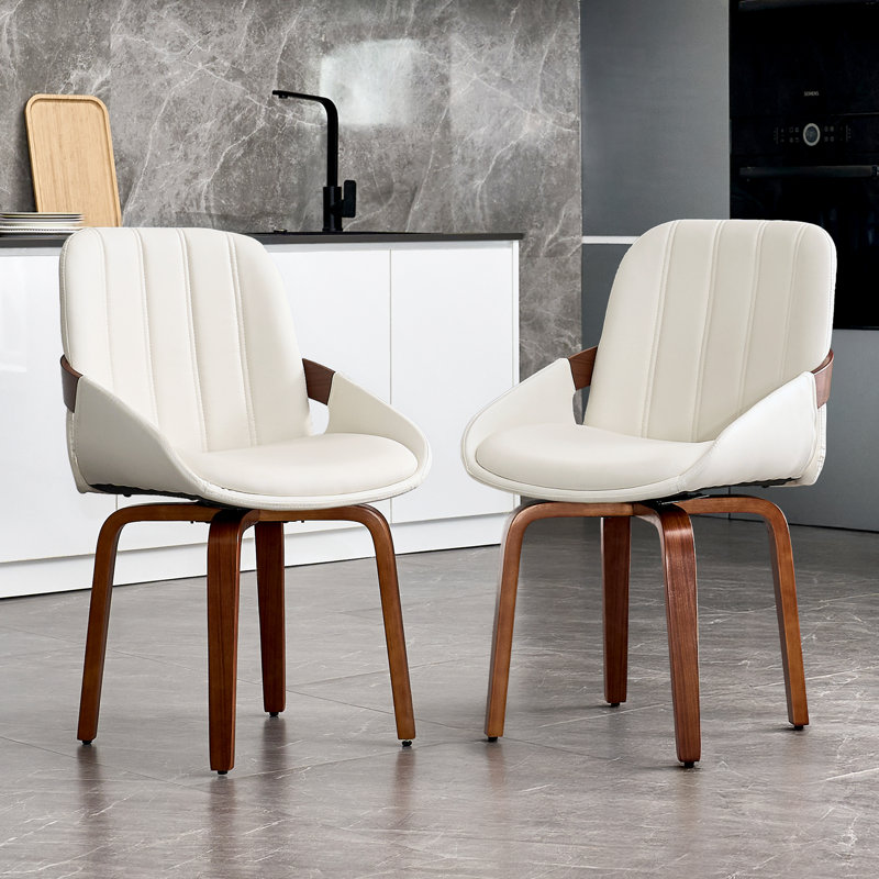 Chaises de salle à manger rembourrées Modern, Blanc