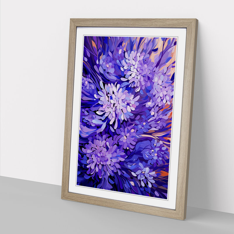 Lavender Flower Orphism Art - Framed Print, Oak Framed, 34cm H x 25cm W x 2cm D