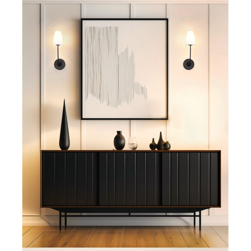 Pennelope Armed Sconce, Matte Black