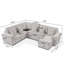 Canapé modulaire en U de 103 po avec rangement, lit escamotable, table basse avec ports USB et porte-gobelets pour le salon-586912162