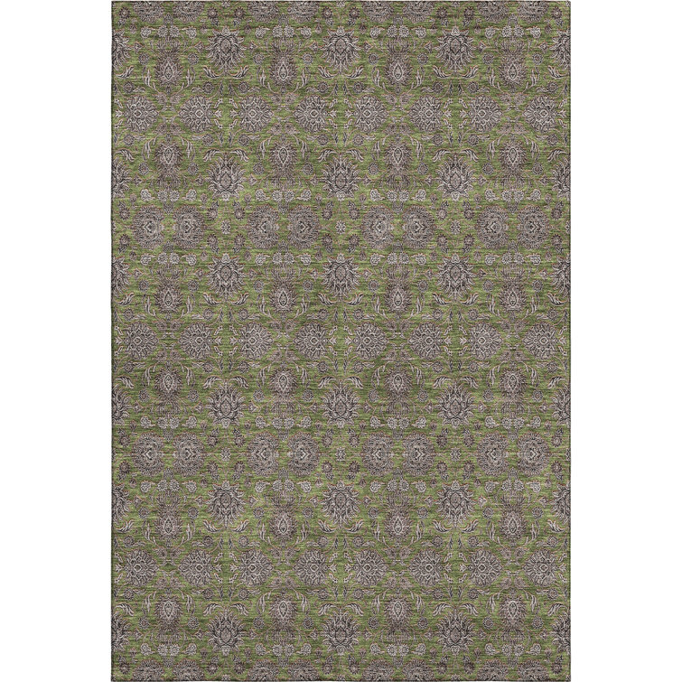 Premium Machine Washable Prisco Olive Rug