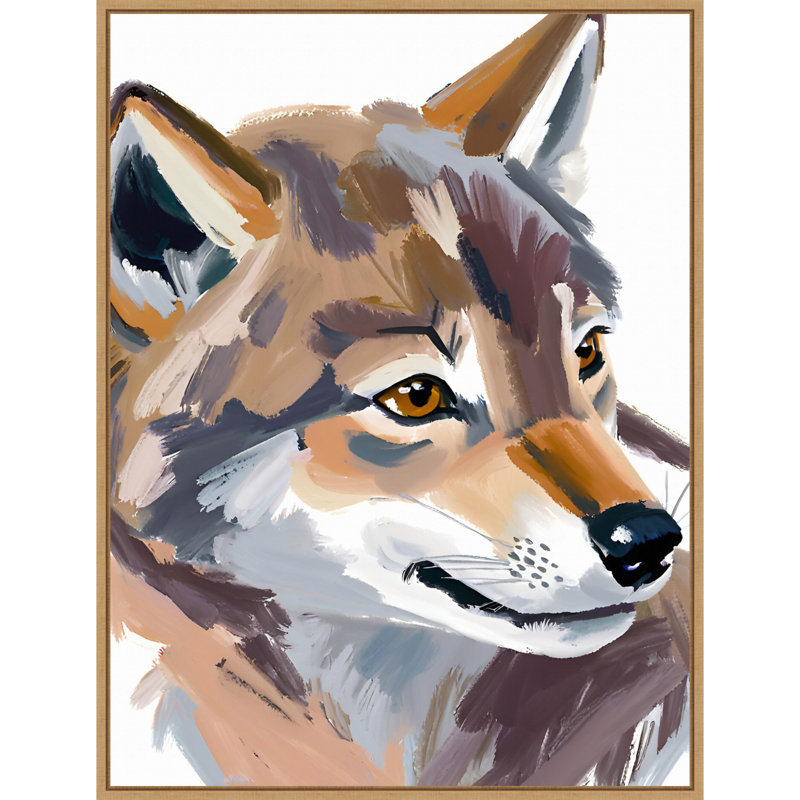 «Wolf» par Gombosi, reproduction d'art sur toile encadrée, H 42 po x l 32 po