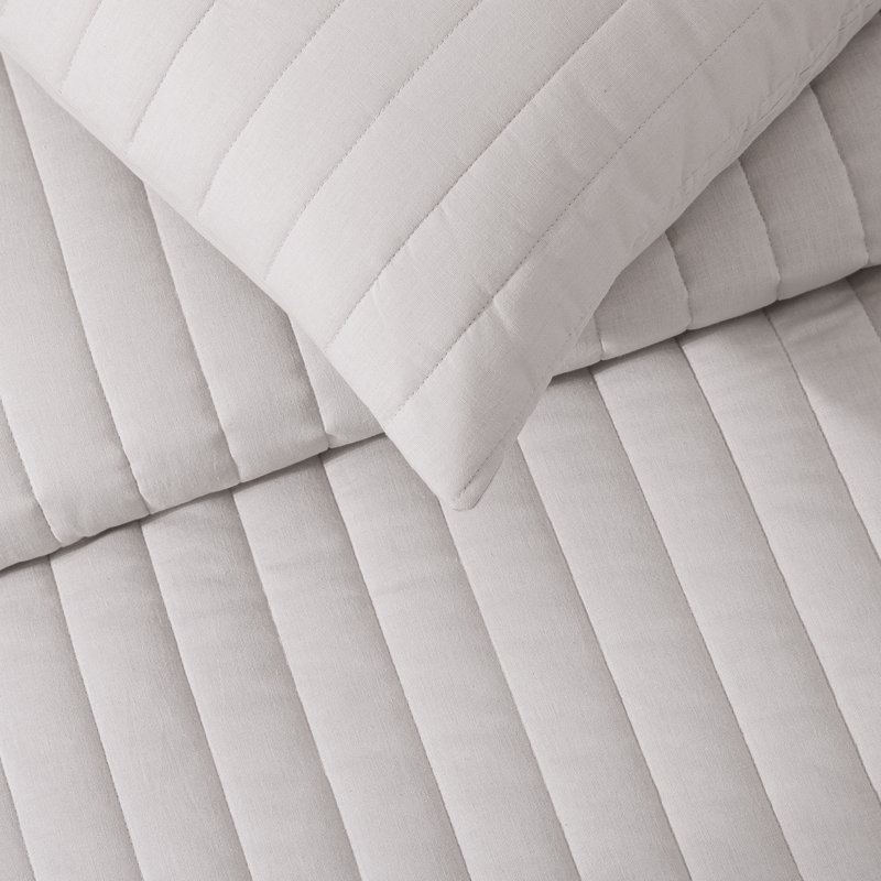 Standard Cotton-European Linen Quilt Set, Moon, Queen Quilt + 2 Standard Shams