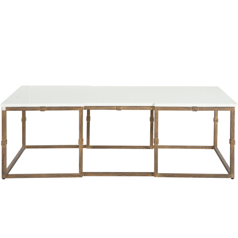 Stevens Frame Coffee Table, Antique Textured Gold