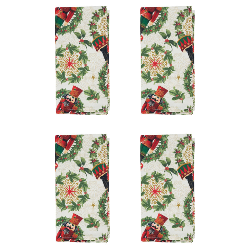 Nutcracker Design Red and Green Holiday Napkins Set of 4