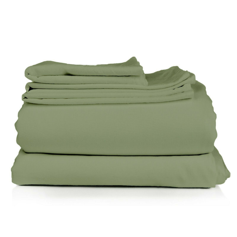 Microfiber Sheet Set, Full Sheet Set + Fitted Sheet + 2 Pillowcases, Sage Green