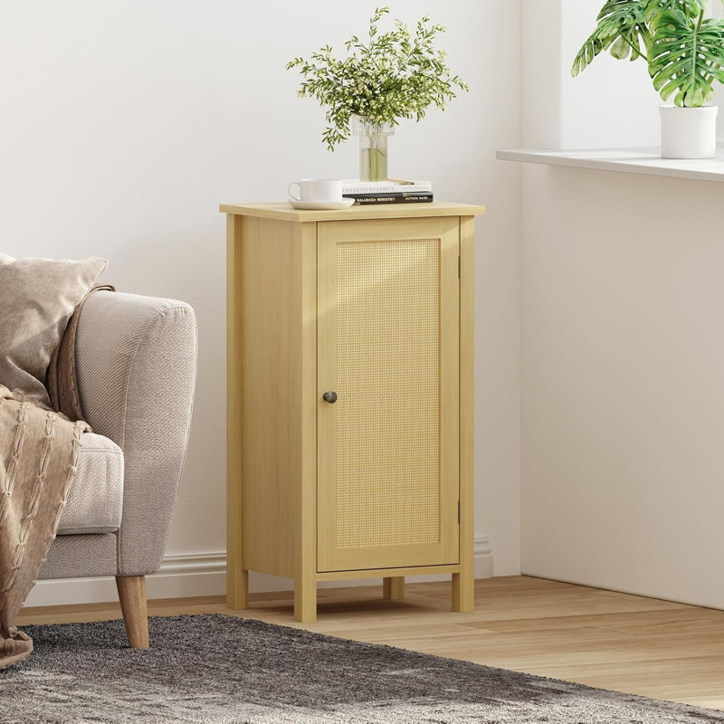 Avec rangement, armoire de rangement en rotin, structure en bambou et métal tissés à la main, buffet de style campagnard pour le salon, la salle à manger et le vestibule