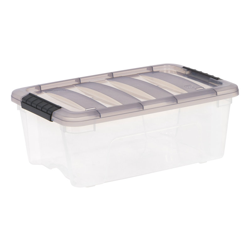 IRIS Plastic Storage Box with Latching Lid in Clear, 12