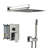 Dual Shower Head : 12 Inch Square Wall Mounted With Brushed Nickel Finish, - Scald Valve, And Easy Installation For Us Plumbing In Nickel, Balanced Rainfall Handheld, 360 Adjustable Angle-121076851