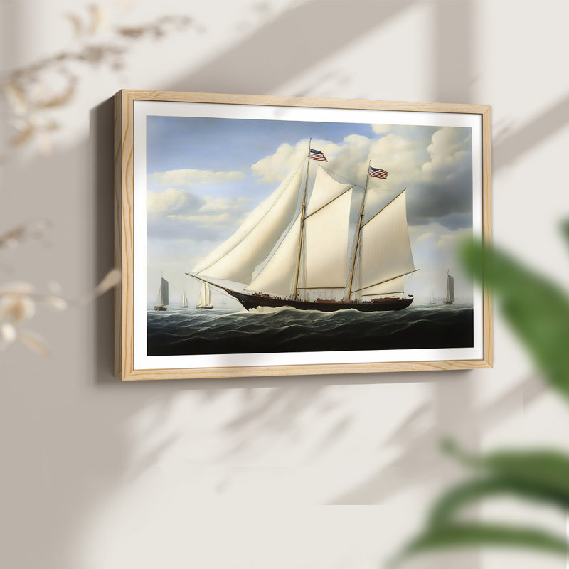 Nautical Series-CXLVIII -Framed Print - Restickable, Naturel, H 16 po x l 20 po