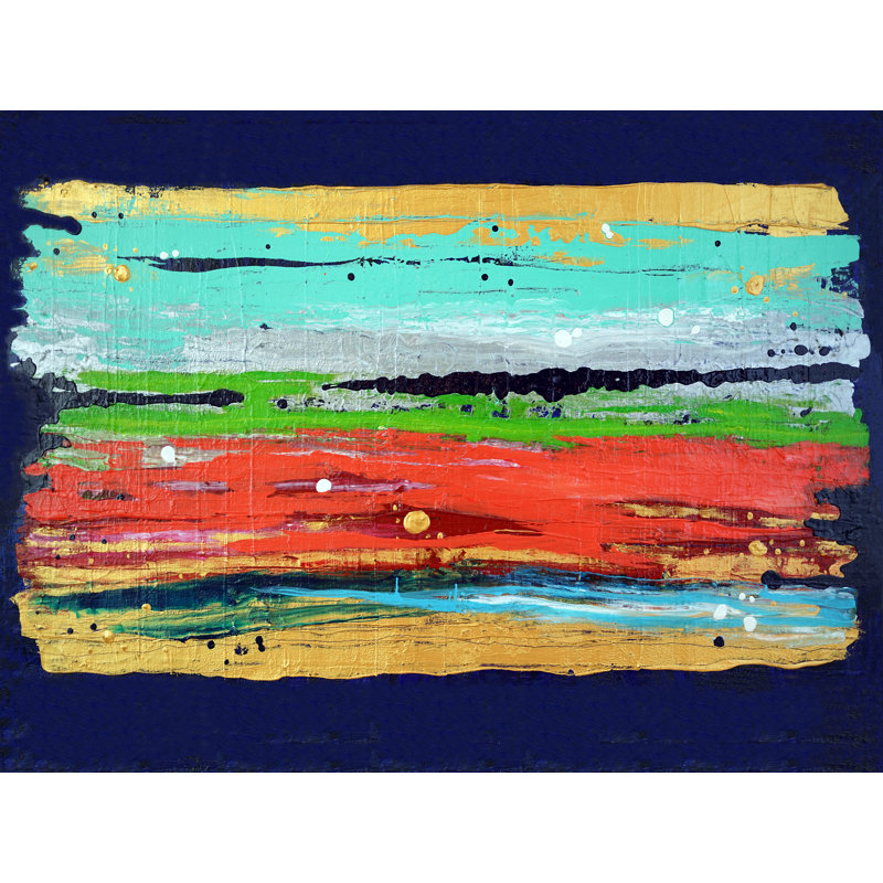 Entre les lignes II par Kari Souders, H 25 po x l 33 po, Toile avec cadre noir