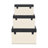Ellaran Set of 3 Black Shagreen and Cream Wicker Pattern Trunks