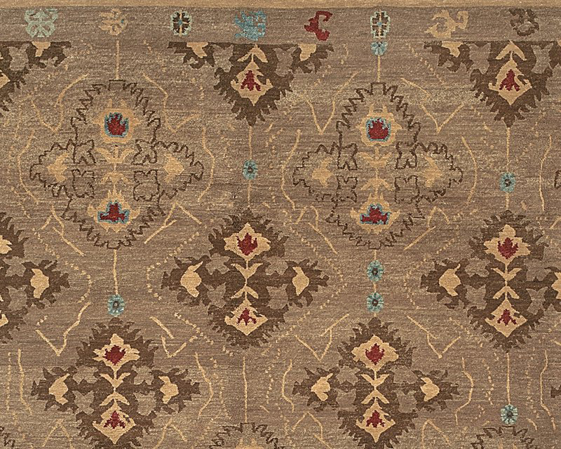 Samkara Wool Oriental Area Rug in Brown/Taupe, Rectangle 12' x 16'