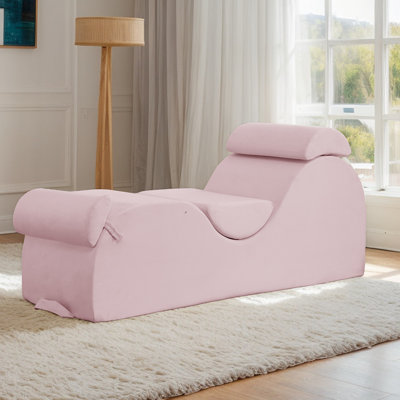 Winston Porter Sleek Chaise Lounge Chair For Yoga Exercise, Curved Yoga Lounger Sofa For Adults Indoor, With Headrest/waist Cushion/movable Footrest/s by Winston Porter