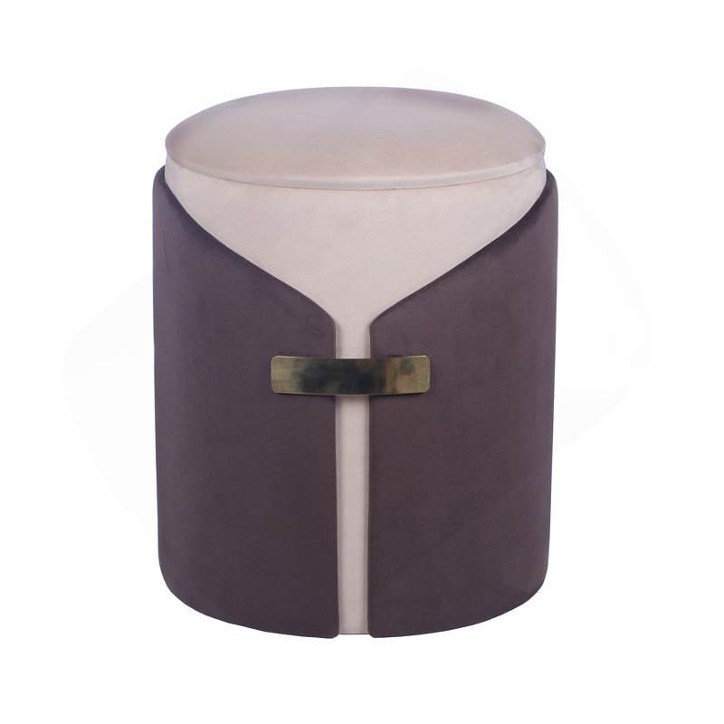 Repose-pieds deux tons avec rangement ou tabouret de coiffeuse, brun