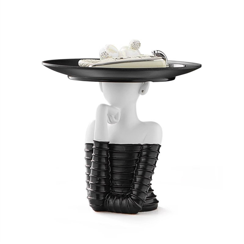 Key Storage Ornament, White/Black