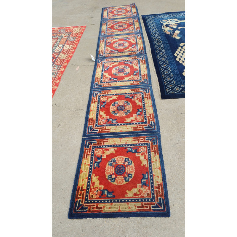 Antique Chinese - Baotou Hallway Runner Wool Coral Rug