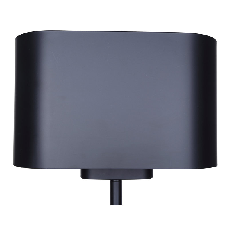 Lampe de table 1 lumière Acima au et abat-jour en métal, Noir mat, Noir