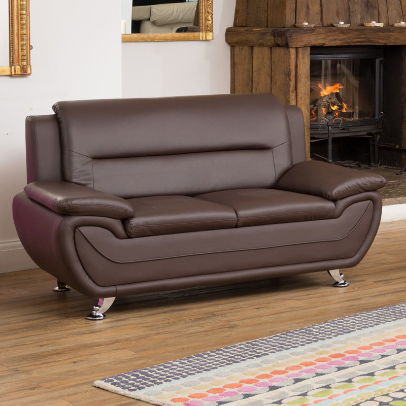 Ashford 2 Seater Faux Leather Sofa, Brown