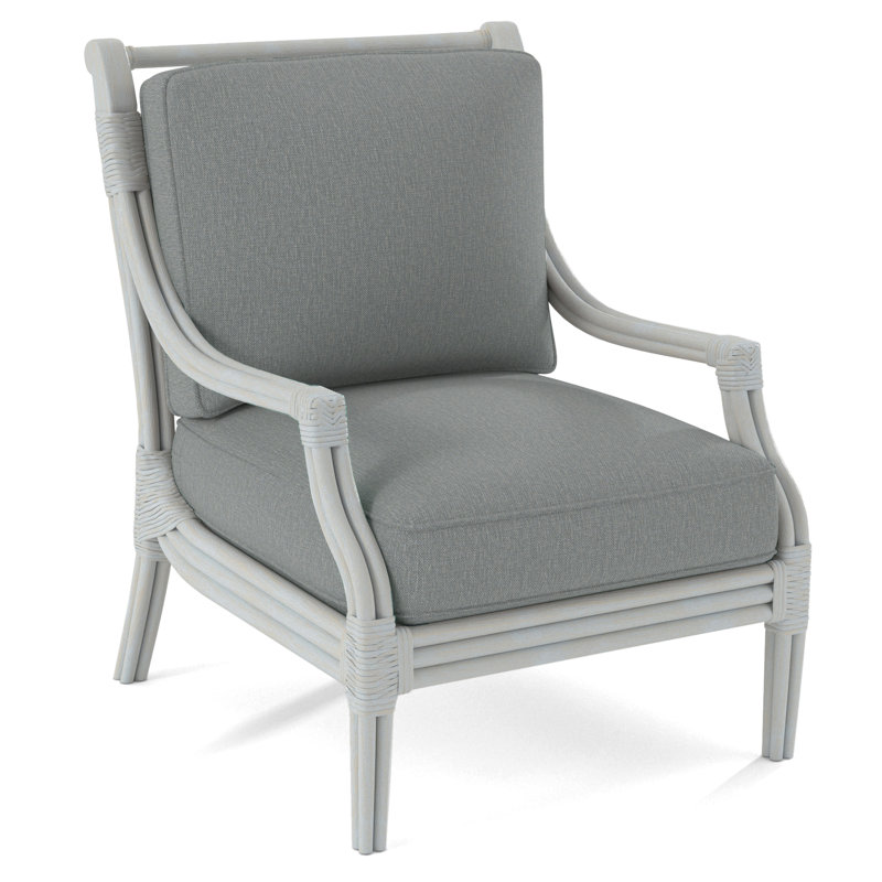 Inveron Armchair, Bisque, Light Blue Performance Fabric; 0851-55
