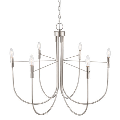 Chandelier - 6-Light - Brushed Nickel