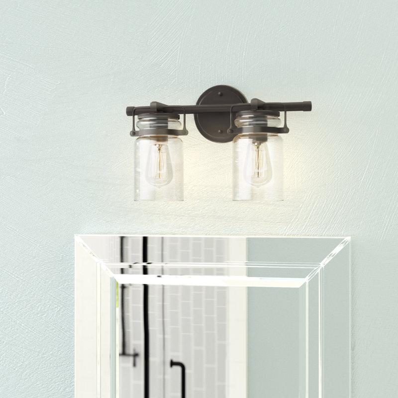 Éclairage pour salle de bain 2 lumières Winder, Bronze vieilli