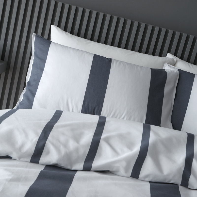 Sebastian Stripe 200 Thread Count Cotton Duvet Cover and Pillowcase Set, Double - 2 Standard Pillowcases