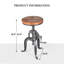 Tabouret pivotant en bois massif Jenaiah