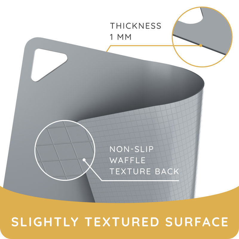 Extra Thick Flexible Plastic Cutting Mat Set in Gray, Green, and Pink