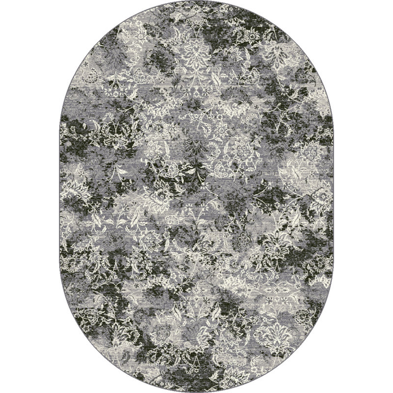 Tapis gris Attell, Ovale 2 pi 7 po x 4 pi 7 po