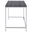 Bureau d'écriture rectangulaire patiné gris et chrome