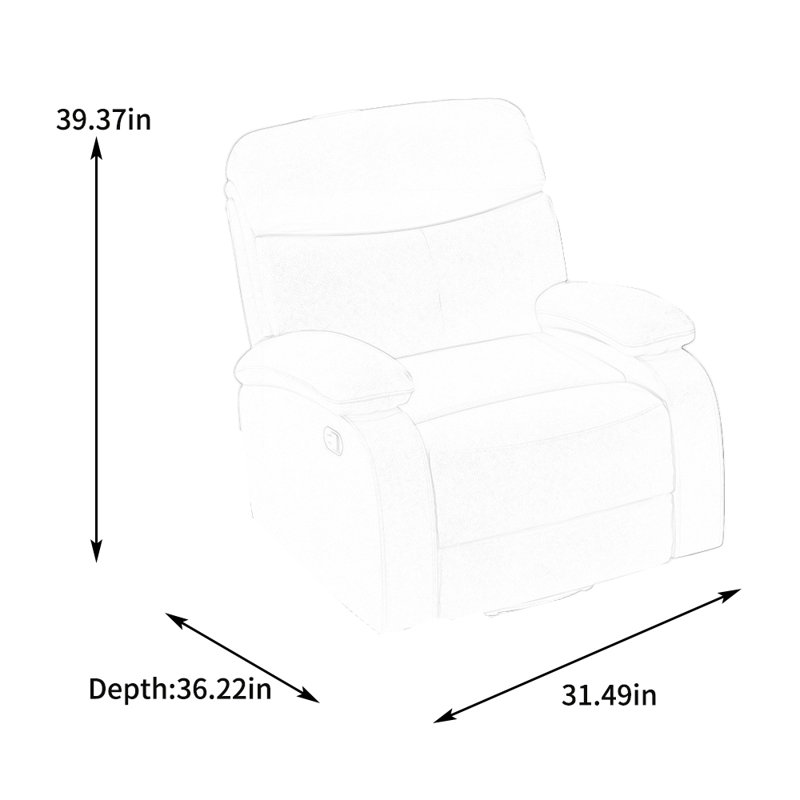 Fauteuil inclinable Sejal, Similicuir bleu sarcelle