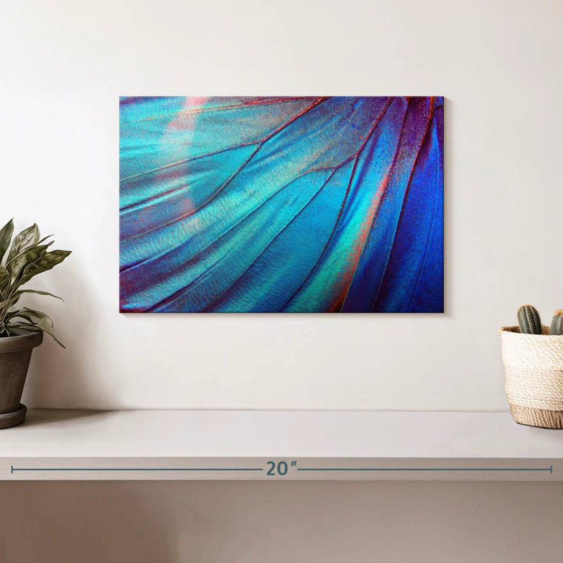 Crowle Blue Butterfly Wing, 8" H x 12" W